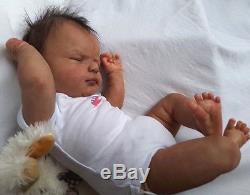 Baby reborn doll Ellis Olga Auer biracial métis, soft vinyl BRC