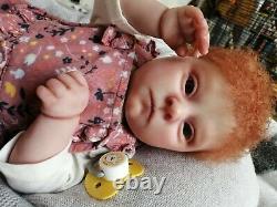 Beautiful Reborn Baby Doll Realborn Patience COA Down syndrome redhead