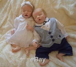Bonnie Brown twin A and B reborn baby dolls twins boy and girl