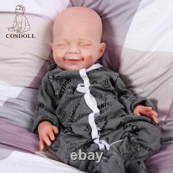 COSDOLL 18.5 Newborn Boy Platinum Silicone Reborn Baby Dolls Smiling Face Doll