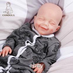 COSDOLL 18.5 Newborn Boy Platinum Silicone Reborn Baby Dolls Smiling Face Doll