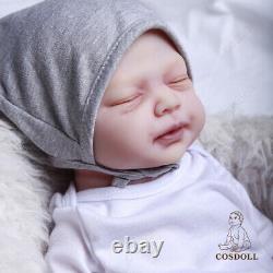 COSDOLL 18.5 in Full Body Platinum Silicone Girl Reborn Baby Dolls Newborn Baby