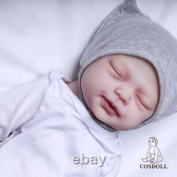 COSDOLL 18.5 in Full Body Platinum Silicone Girl Reborn Baby Dolls Newborn Baby