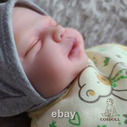 COSDOLL 18.5 in Full Body Platinum Silicone Girl Reborn Baby Dolls Newborn Baby