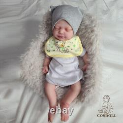 COSDOLL 18.5 in Full Body Platinum Silicone Girl Reborn Baby Dolls Newborn Baby