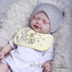 COSDOLL 18.5 in Full Body Platinum Silicone Girl Reborn Baby Dolls Newborn Baby