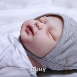 COSDOLL 18.5 in Full Body Platinum Silicone Girl Reborn Baby Dolls Newborn Baby