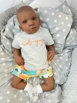 Cherish Dolls Reborn Baby Boy Doll Milo 22 5lb 4oz African American Ethnic Uk