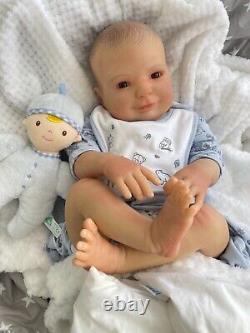 Cherish Dolls Reborn Baby Boy Stefan Wide Awake Realistic 22 Painted Hair Uk