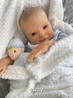 Cherish Dolls Reborn Baby Boy Stefan Wide Awake Realistic 22 Painted Hair Uk