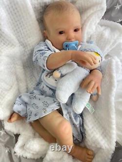 Cherish Dolls Reborn Baby Boy Stefan Wide Awake Realistic 22 Painted Hair Uk