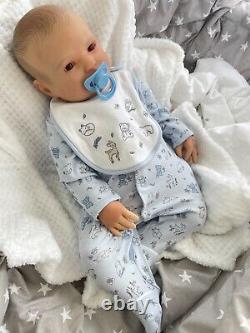 Cherish Dolls Reborn Baby Boy Stefan Wide Awake Realistic 22 Painted Hair Uk