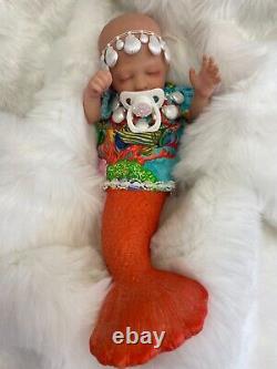 Cherish Dolls Reborn Baby Fantasy Mermaid Alesea 15 1lb 9oz Orange Handmade Uk