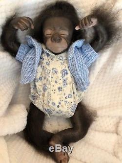 Cherish Dolls Uk Reborn Baby Pearl Girl Boy Gorilla Monkey Lifelike Rooted Hair