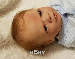 Clyde Awake Realborn reborn baby 18 doll boy handmade rooted hair realistic