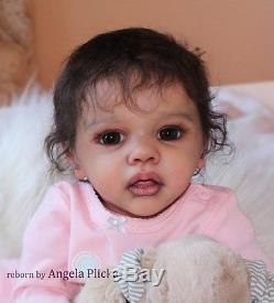 Ethnic Biracial reborn baby doll Ella. Limited Edition. Angela Plicka