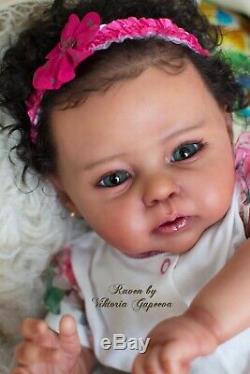 Ethnic, biracial, baby doll Reborn Raven by Ping Lau