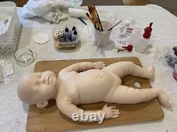 Full Body Reborn Silicone Baby Girl Doll Unpainted COA 20 Soft Silicone Baby