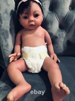 Full Body Silicone Baby Girl 7lbs 20in hand painted ooak