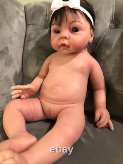 Full Body Silicone Baby Girl 7lbs 20in hand painted ooak