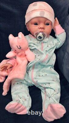 Full Body Silicone Baby Girl 7lbs 20in hand painted ooak