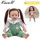 Full Body Silicone Baby Girl Rebirth Doll With Hair And Bone Newborn Baby 45cm