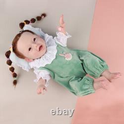 Full Body Silicone Baby Girl Rebirth Doll With Hair and Bone Newborn Baby 45cm