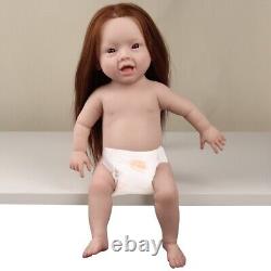 Full Body Silicone Baby Girl Rebirth Doll With Hair and Bone Newborn Baby 45cm