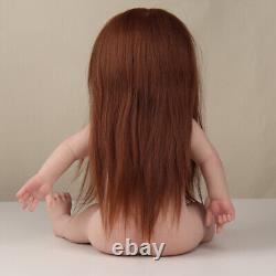 Full Body Silicone Baby Girl Rebirth Doll With Hair and Bone Newborn Baby 45cm