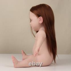 Full Body Silicone Baby Girl Rebirth Doll With Hair and Bone Newborn Baby 45cm