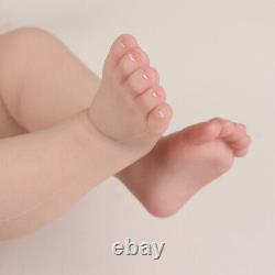 Full Body Silicone Baby Girl Rebirth Doll With Hair and Bone Newborn Baby 45cm