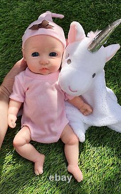 Full Body Soft Silicone Baby Reborn doll lifelike newborn Girl Ivy 28 cm