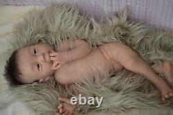 Full Body Soft Solid Silicone Baby doll/REBORN SILICONA fluidsinner sealed hair