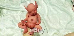 Full Body Solid Silicone Baby Elf Fairy Drink & wet Micro Preemie Reborn Doll
