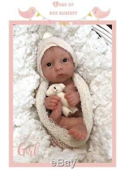 Full Body Solid Silicone Reborn Baby GirlMicro PreemieUltra Realistic Art Doll