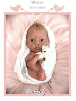 Full Body Solid Silicone Reborn Baby GirlMicro PreemieUltra Realistic Art Doll