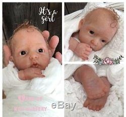 Full Body Solid Silicone Reborn Baby GirlMicro PreemieUltra Realistic Art Doll