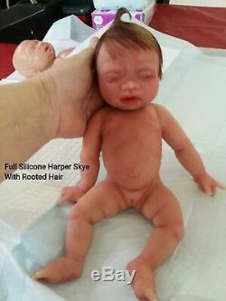 Full Silicone Baby Harper Skye With Rooted Hair (Caucasian or Biracial Option)