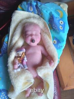Full Silicone Body Baby GIRL Doll 9 Mini Reborn Preemie Eco 20 With Coa Blonde