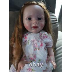 GIFT Finished Reborn Baby Doll Hand Rooted Hair Handmade Lifelike Toddler Girl