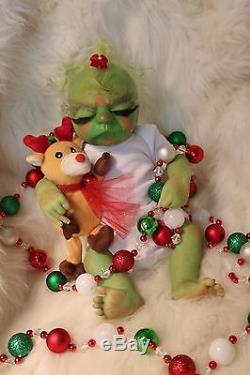 Grinchet baby girl One of a Kind, Reborn Preemie doll, or it can be a boy SALE