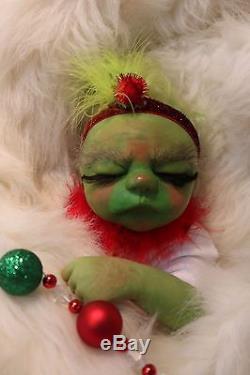 Grinchet baby girl One of a Kind, Reborn Preemie doll, or it can be a boy SALE
