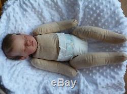 HANLEY reborn doll cuddle baby Evelyn rooted hair