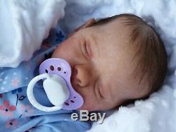 HANLEY reborn doll cuddle baby Evelyn rooted hair