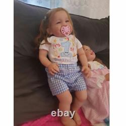 Handmade 24in Reborn Baby Doll Realistic Alive Smile Toddler Girl Soft Body UK