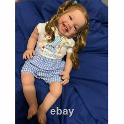 Handmade 24in Reborn Baby Doll Realistic Alive Smile Toddler Girl Soft Body UK