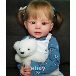 Handmade 28inch Touch Real Reborn Toddler Baby Doll Girl Cute Yellow Hair Gift