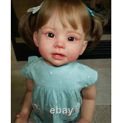 Handmade 28inch Touch Real Reborn Toddler Baby Doll Girl Cute Yellow Hair Gift