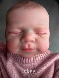 Handmade Lifelike Cuddly Reborn Doll Realistic Painted Hair Baby Girl Toy Gift