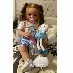 Handmade Reborn Baby Doll 24in Realistic Alive Smile Toddler Girl Gift Soft Body